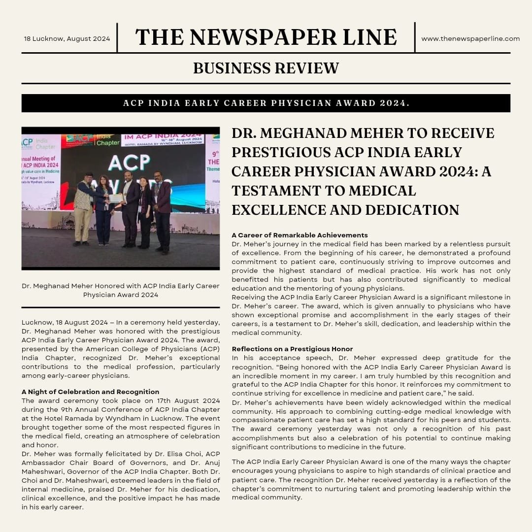 ACP India Award Ceremony — Dr. Meher 2024