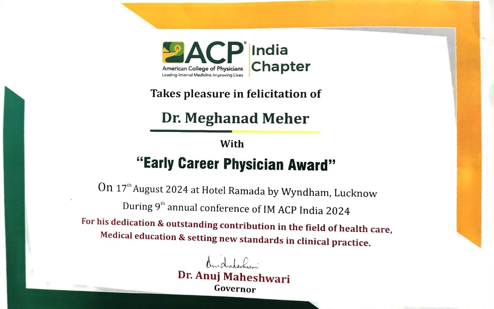ACP India Early Career Physician Award 2024